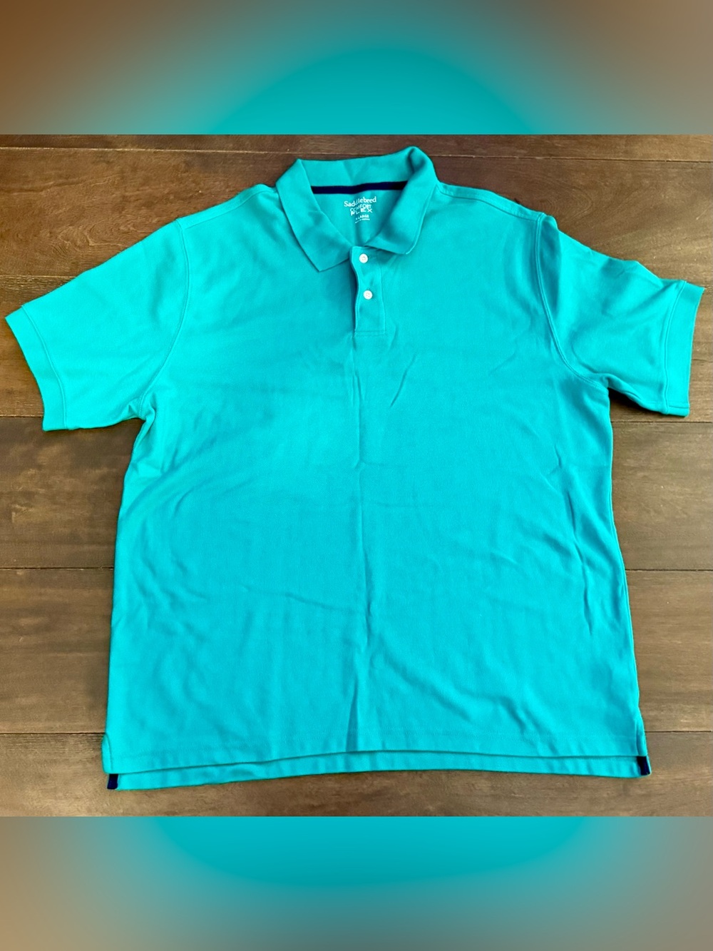 Saddlebred Comfort Flex Men’s XL Teal Polo Shirt Short Sleeve Stretch Golf